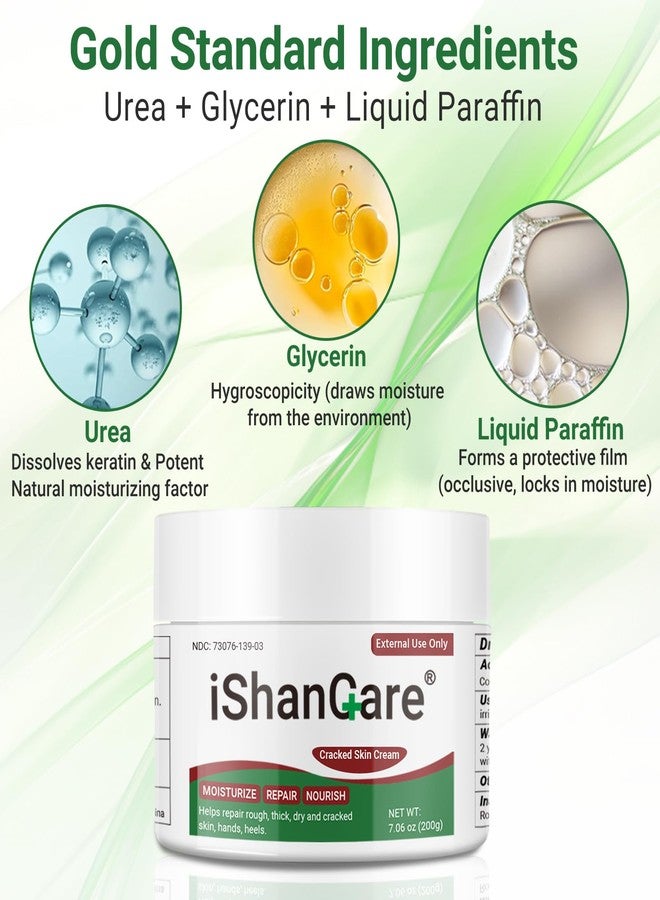 ishancare كريم إيشان كير المرطب والمُرمم مع اليوريا - علاج مكثف للبشرة شديدة الجفاف والمتشققة - يُلطف خشونة اليدين والكعبين - عبوة 200 غرام - Image 3